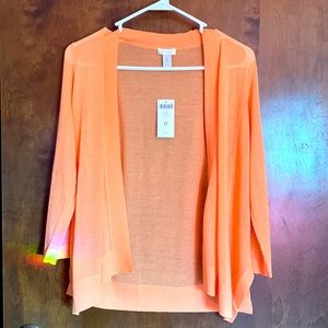 ⭐️ BRAND NEW ⭐️ Chico’s Monroe Cardigan Sweater Marquis Orange Lightweight